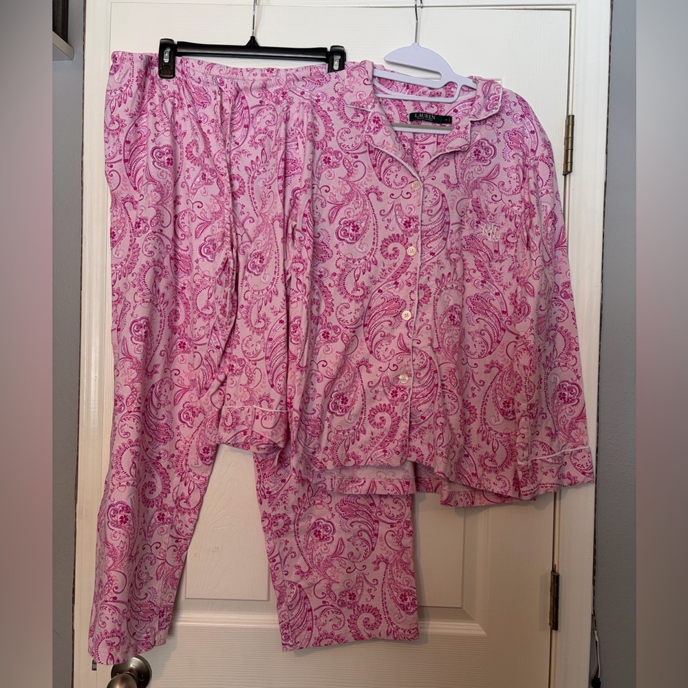 Ralph Lauren Pink Paisley Pajama Set